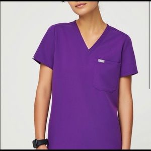 Figs Magic Purple Scrub Top